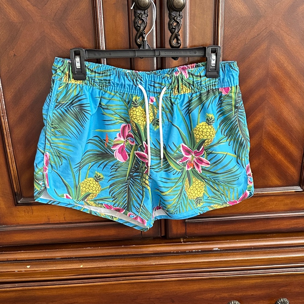 H&M Blue Tropical Print Women’s Athletic Shorts